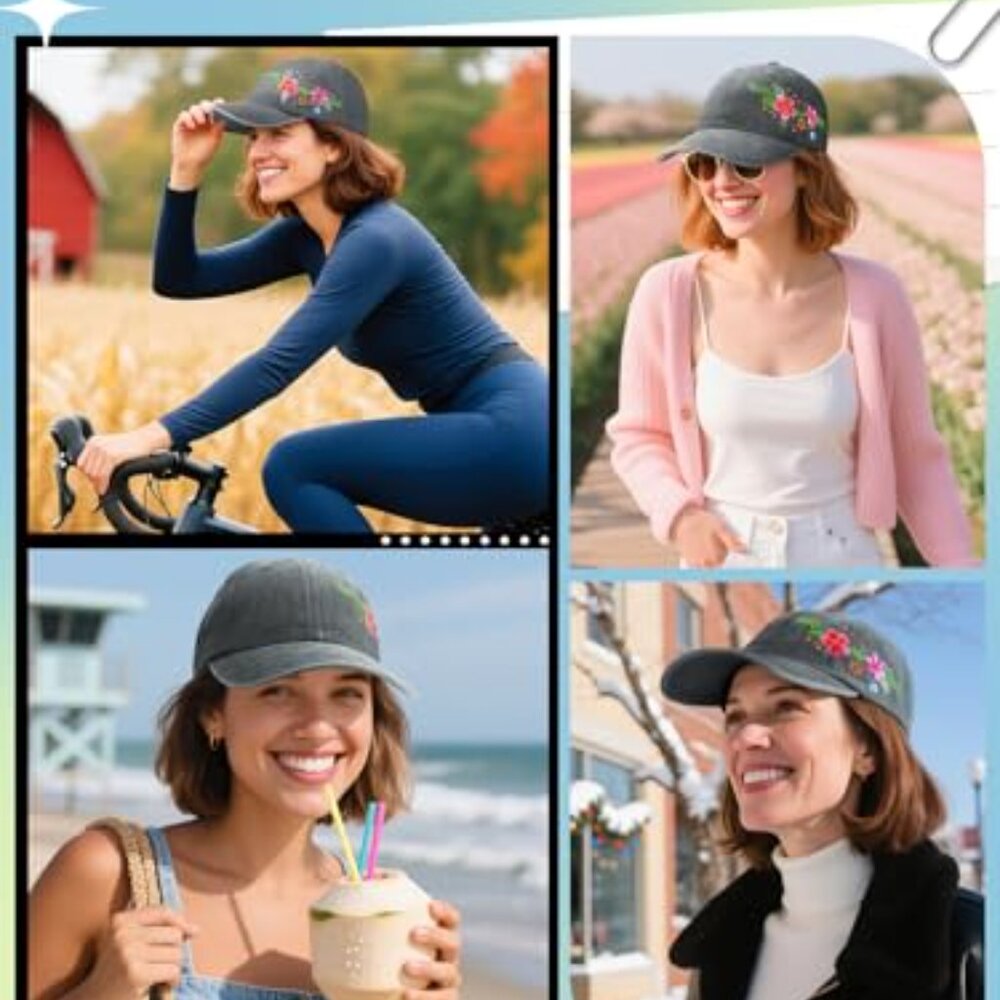 Embroidered Baseball Cap Adjustable Soft Breathab… - image 6